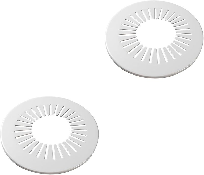 CAcoverVA Flange Pipe Cover Decoration, 3.54 to 4.49 in (90-114mm) PP Plastic Escutcheon Collar Water Pipe Drain Line Cover, Plumbing Cover Plates for Wall Tube Decor, White, 2 Pieces - Image 1